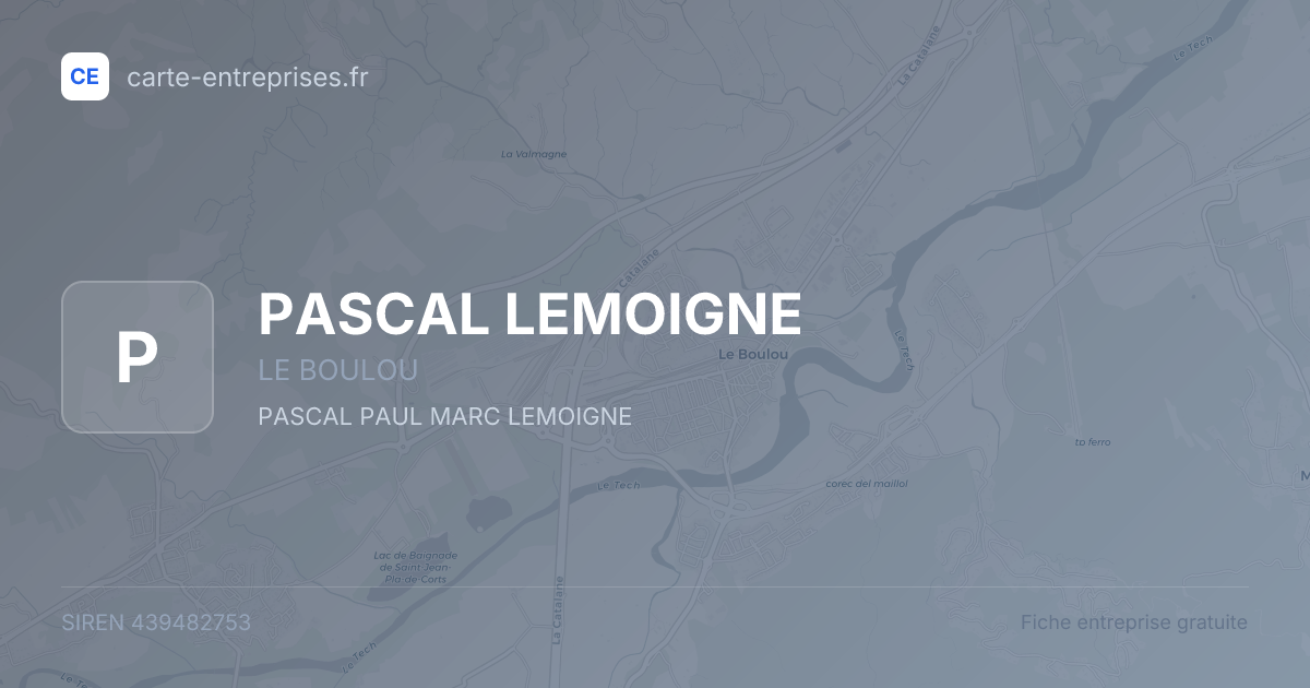 PASCAL LEMOIGNE — 439482753 — fiche entreprise