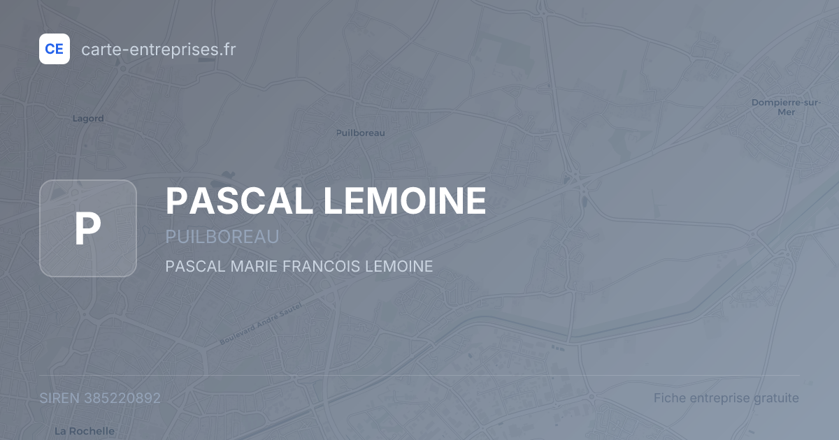 PASCAL LEMOINE — 385220892 — fiche entreprise