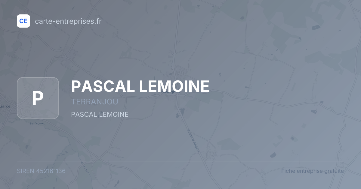 PASCAL LEMOINE — 452161136 — fiche entreprise