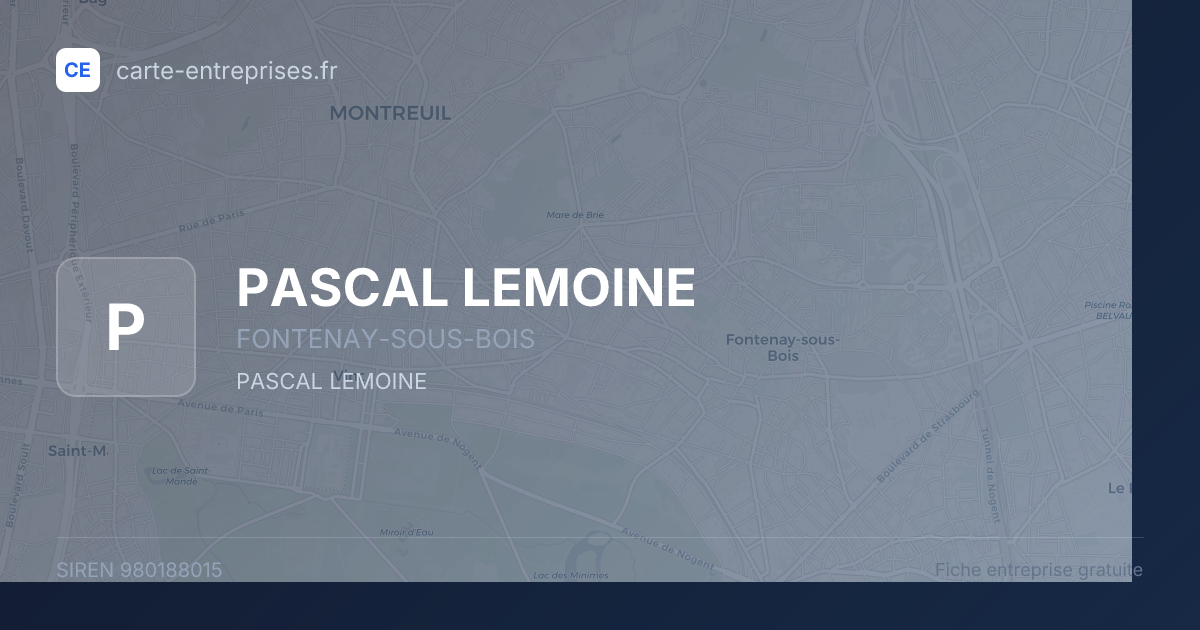 PASCAL LEMOINE — 980188015 — fiche entreprise