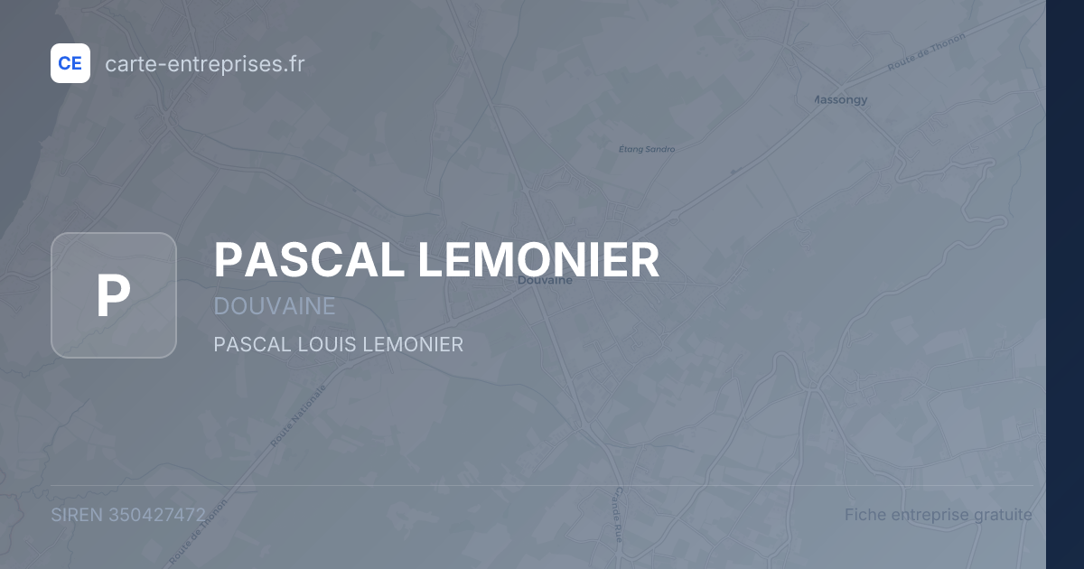PASCAL LEMONIER — 350427472 — fiche entreprise