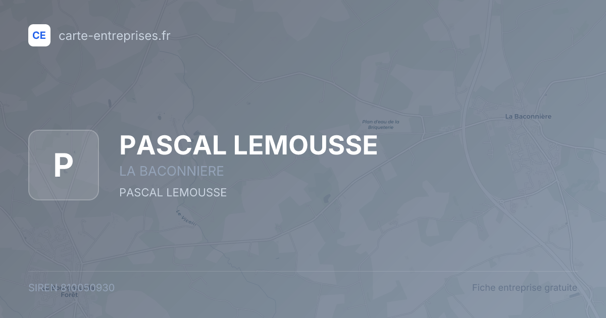 PASCAL LEMOUSSE — 810050930 — fiche entreprise