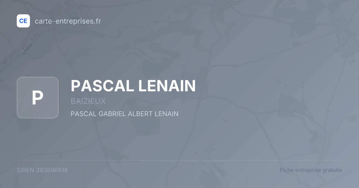 PASCAL LENAIN — 393698618 — fiche entreprise