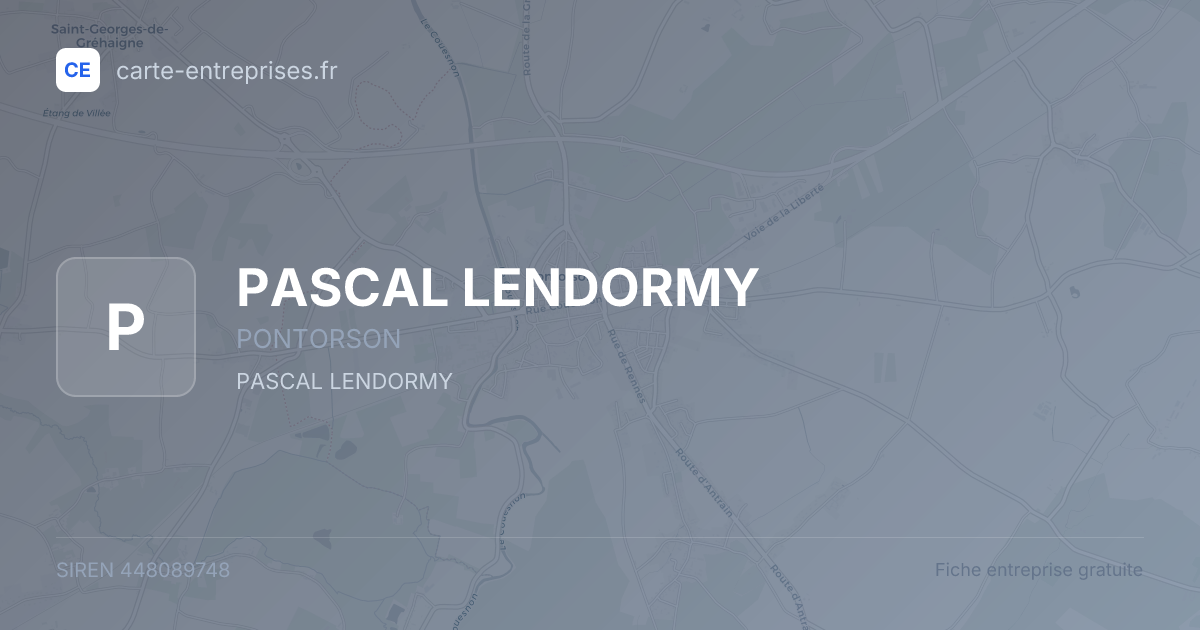 PASCAL LENDORMY — 448089748 — fiche entreprise