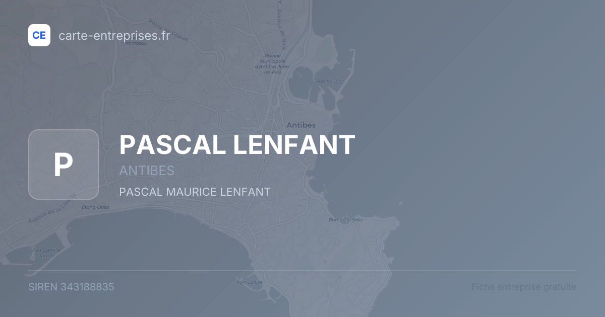 PASCAL LENFANT — 343188835 — fiche entreprise