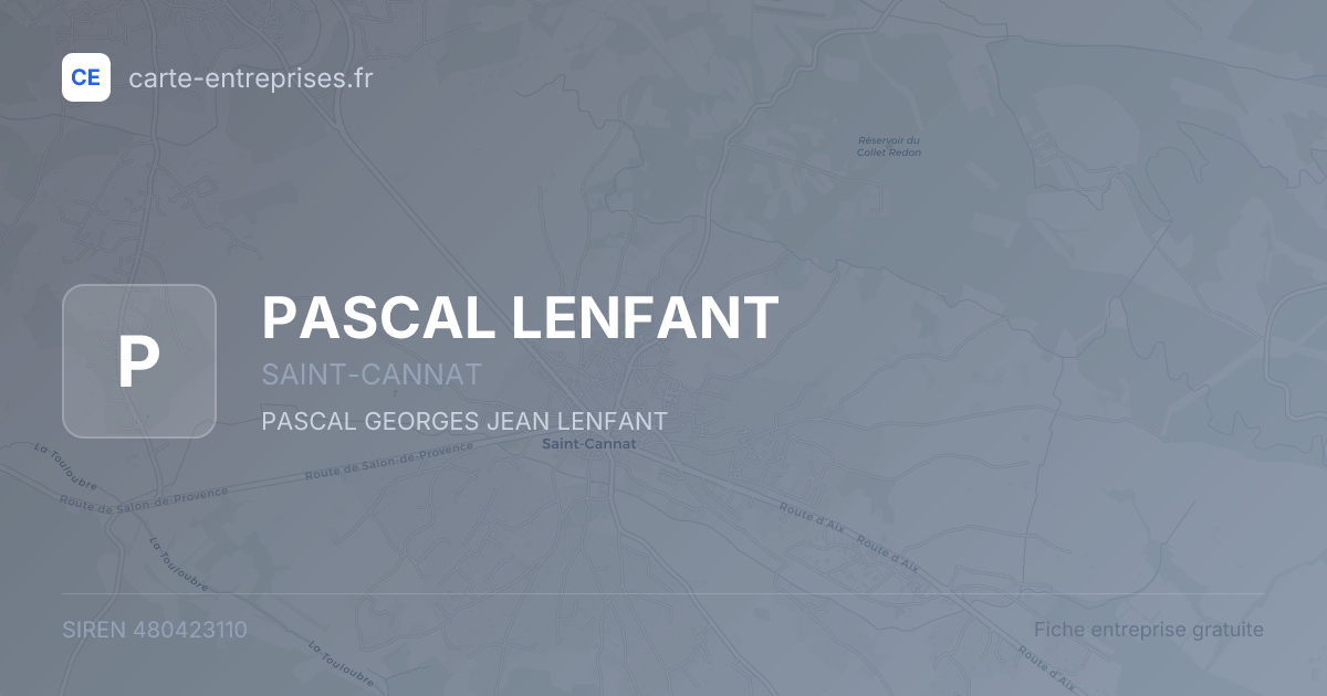 PASCAL LENFANT — 480423110 — fiche entreprise