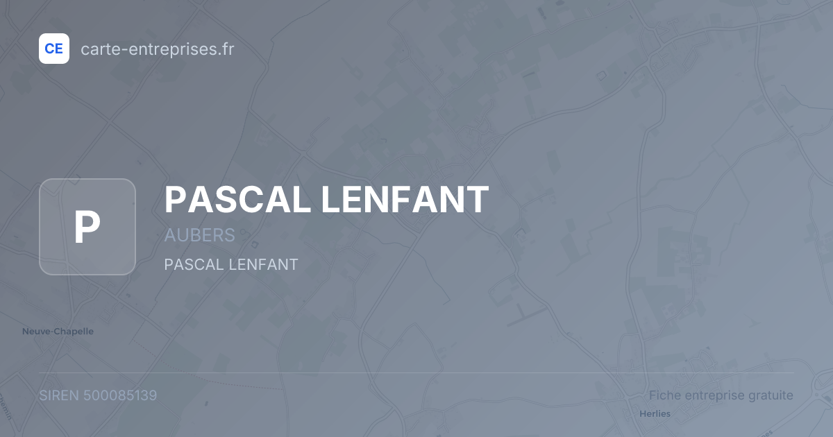 PASCAL LENFANT — 500085139 — fiche entreprise
