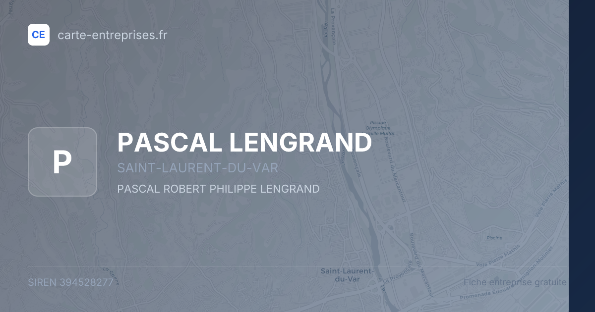 PASCAL LENGRAND — 394528277 — fiche entreprise