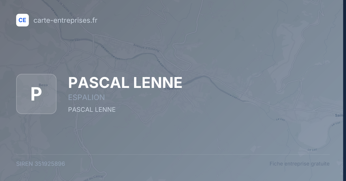 PASCAL LENNE — 351925896 — fiche entreprise