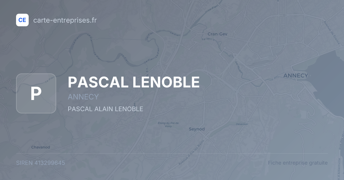 PASCAL LENOBLE — 413299645 — fiche entreprise