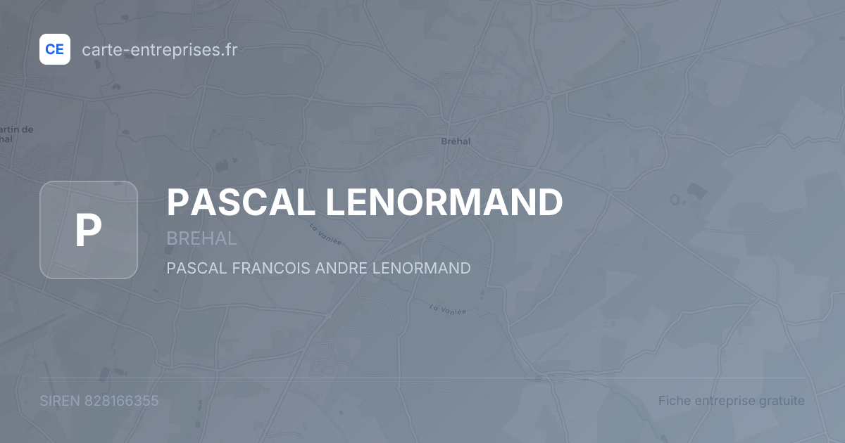 PASCAL LENORMAND — 828166355 — fiche entreprise