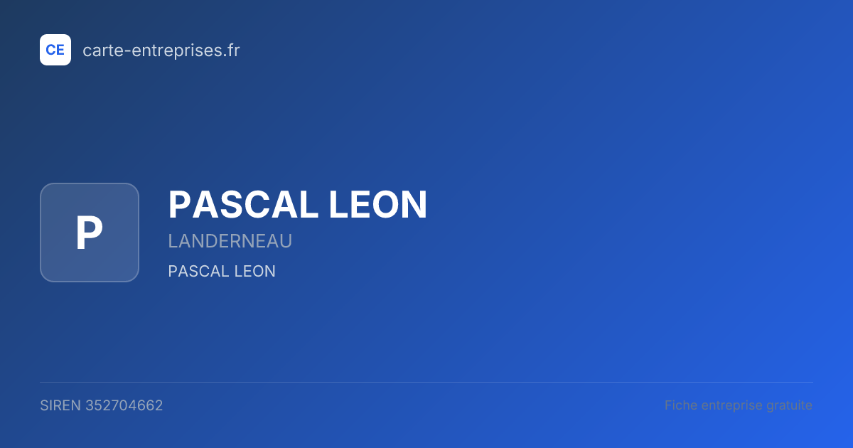 PASCAL LEON — 352704662 — fiche entreprise