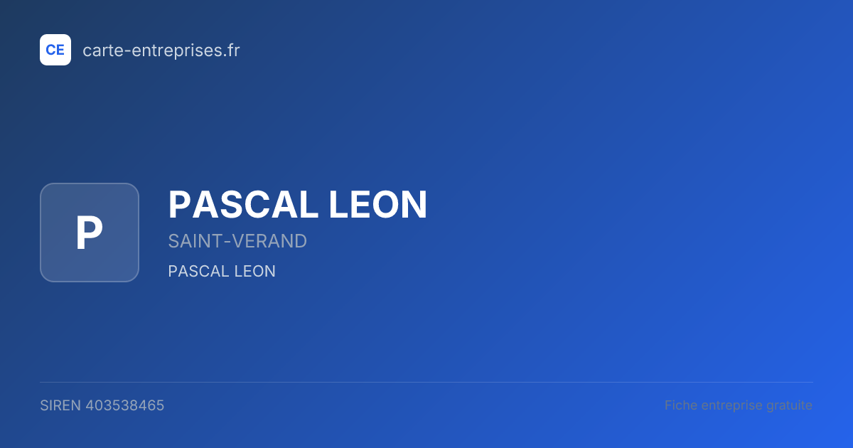 PASCAL LEON — 403538465 — fiche entreprise
