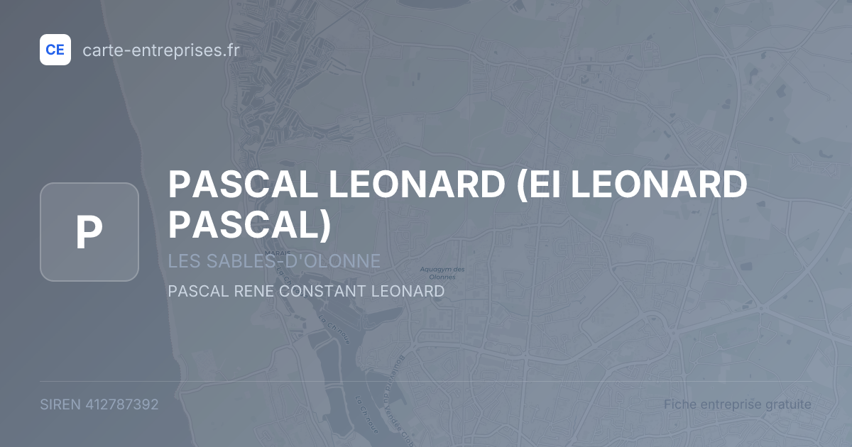 PASCAL LEONARD (EI LEONARD PASCAL) — 412787392 — fiche entreprise