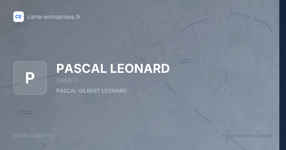 PASCAL LEONARD — 343652772 — fiche entreprise