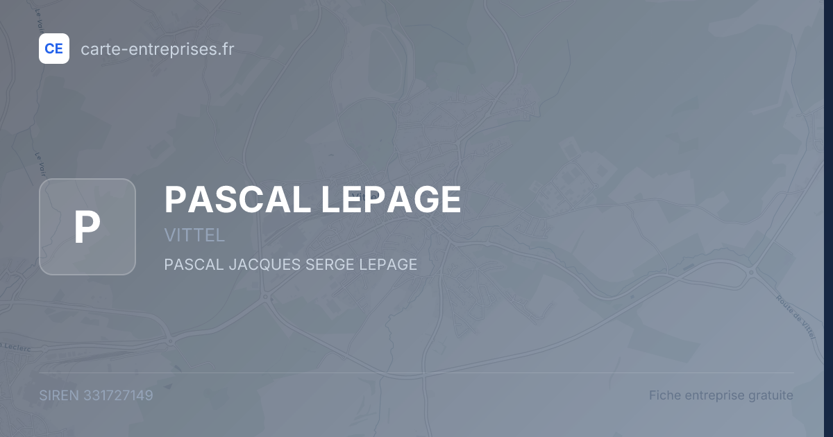 PASCAL LEPAGE — 331727149 — fiche entreprise