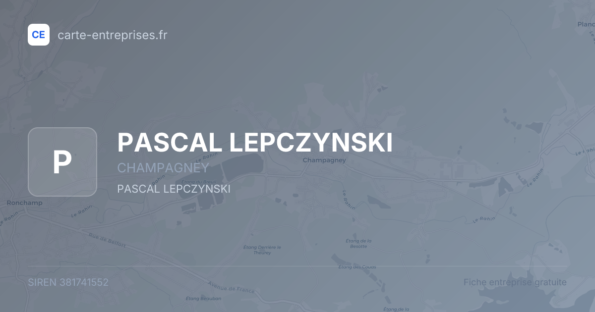 PASCAL LEPCZYNSKI — 381741552 — fiche entreprise