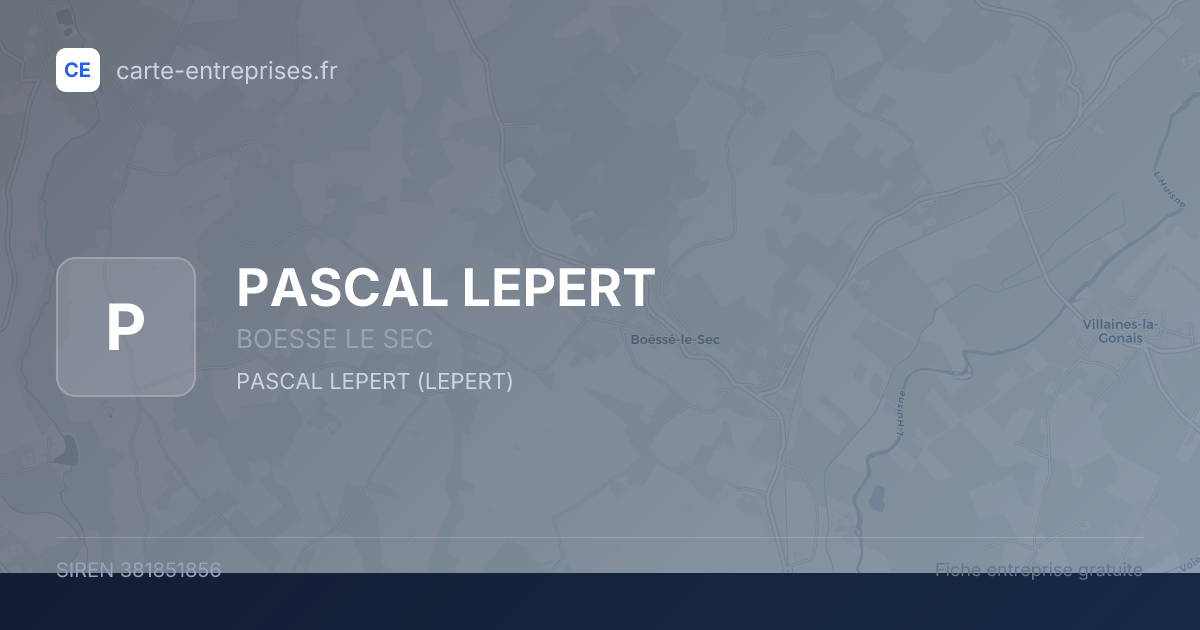 PASCAL LEPERT — 381851856 — fiche entreprise