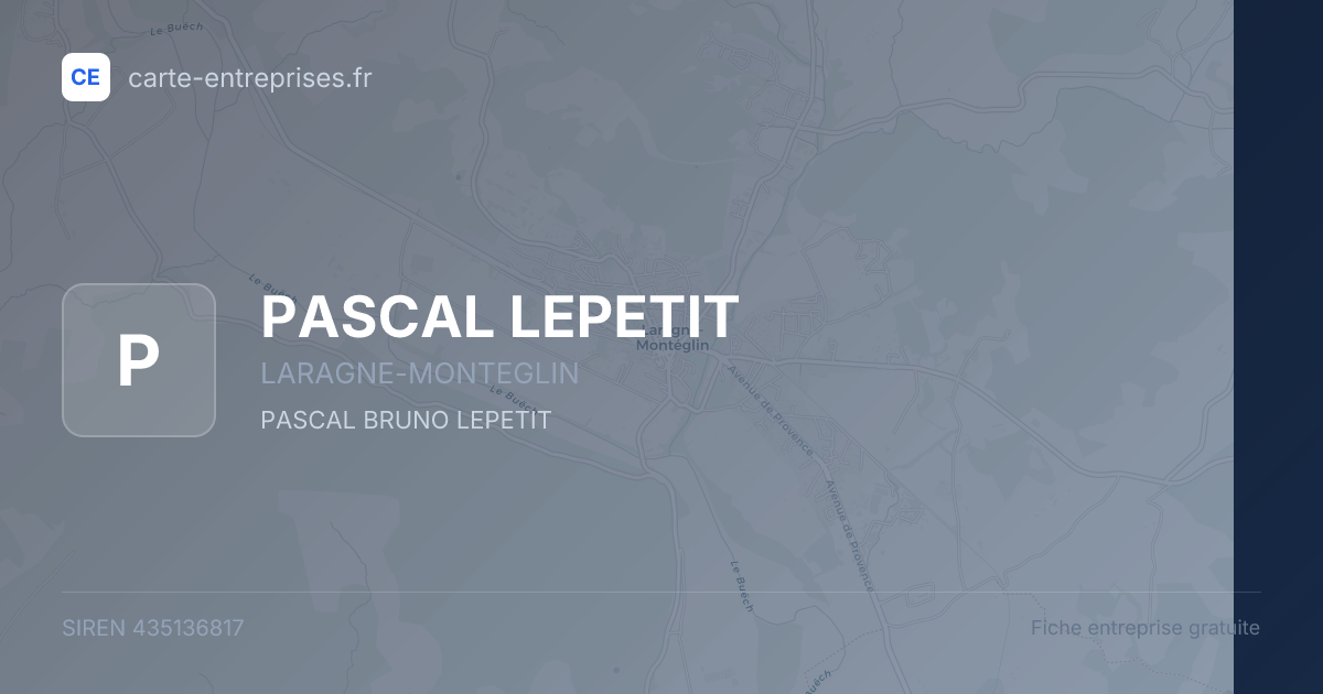 PASCAL LEPETIT — 435136817 — fiche entreprise