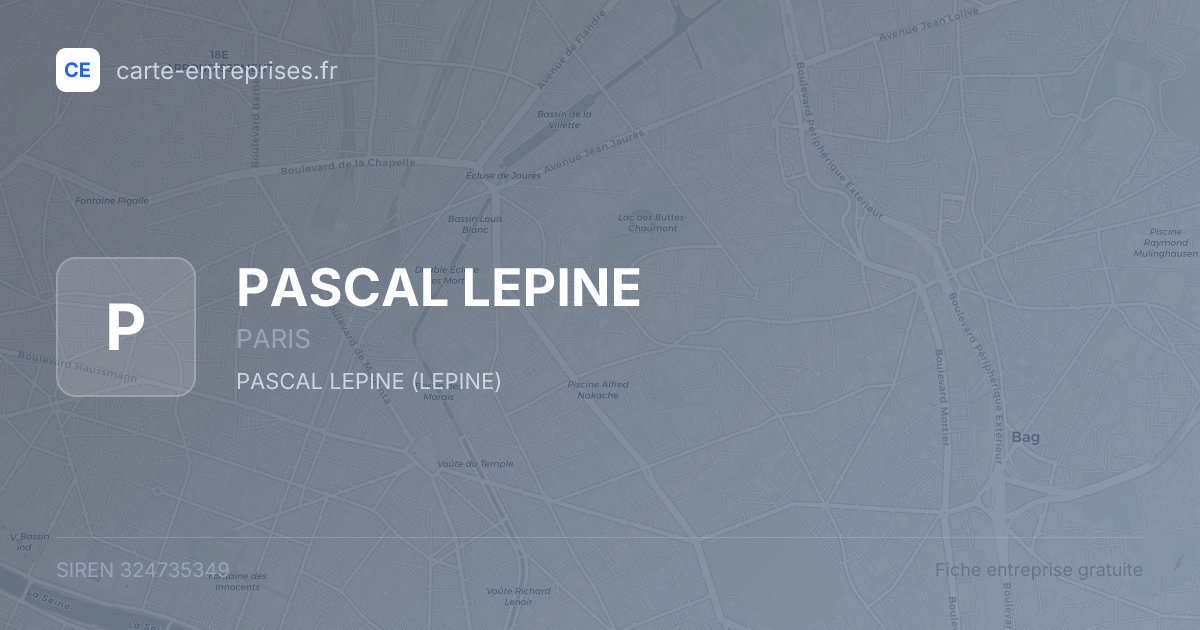 PASCAL LEPINE — 324735349 — fiche entreprise