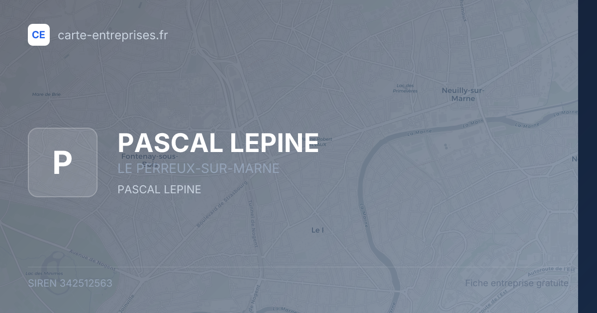 PASCAL LEPINE — 342512563 — fiche entreprise