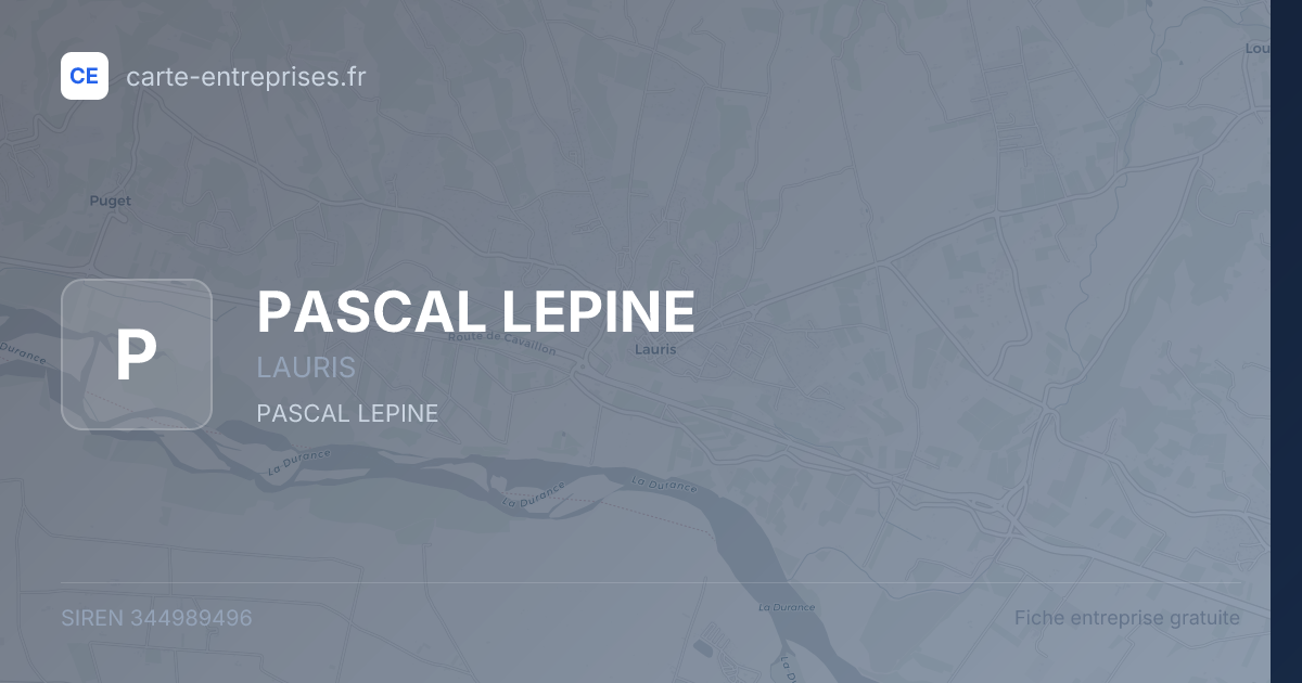 PASCAL LEPINE — 344989496 — fiche entreprise