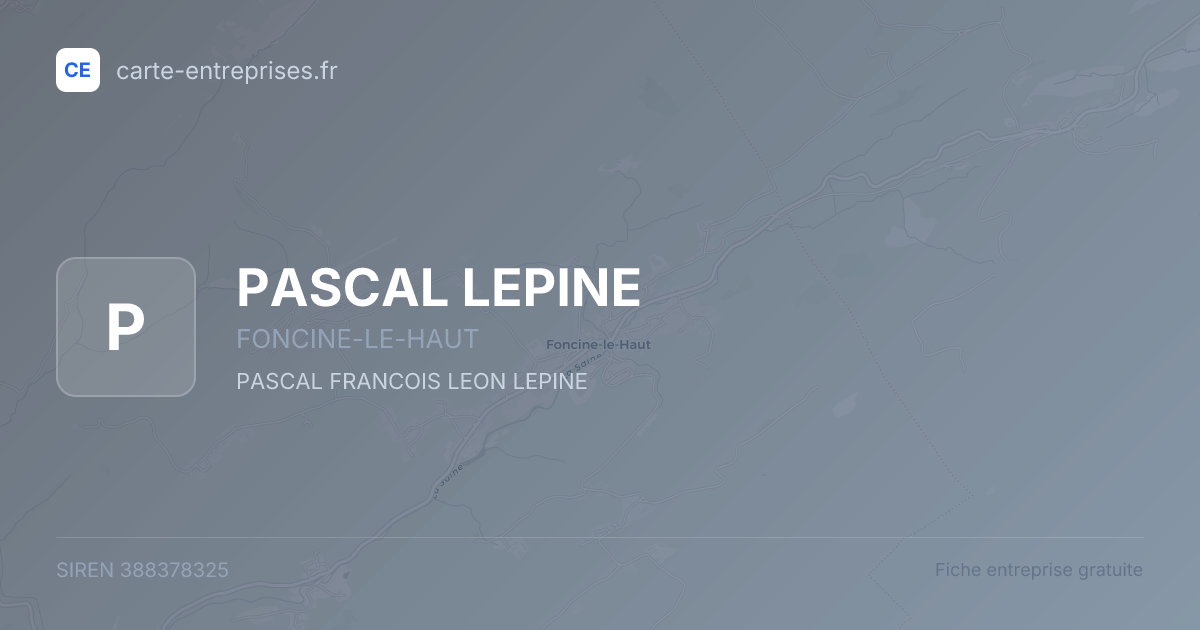 PASCAL LEPINE — 388378325 — fiche entreprise