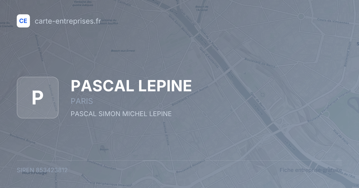 PASCAL LEPINE — 853423812 — fiche entreprise