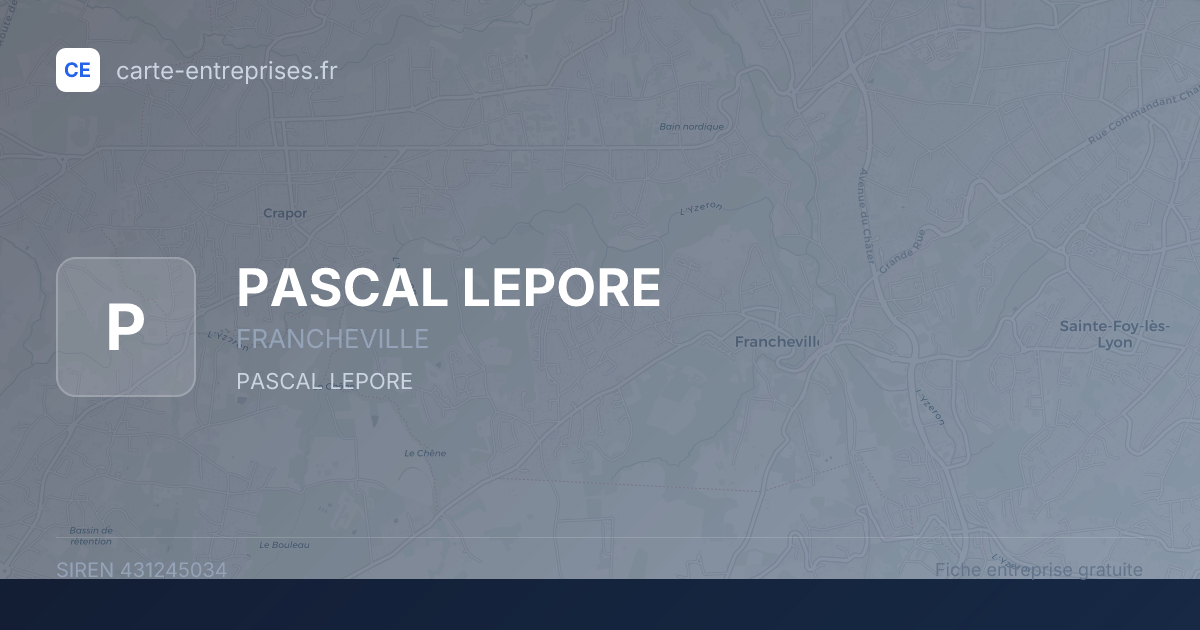 PASCAL LEPORE — 431245034 — fiche entreprise