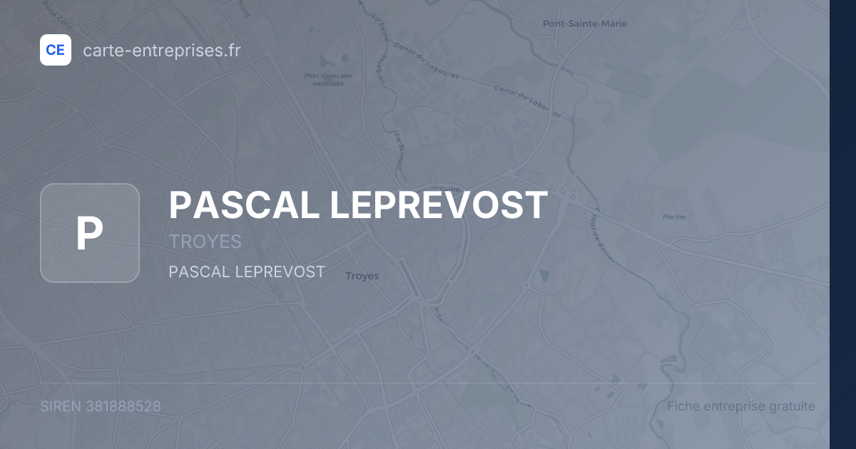 PASCAL LEPREVOST — 381888528 — fiche entreprise