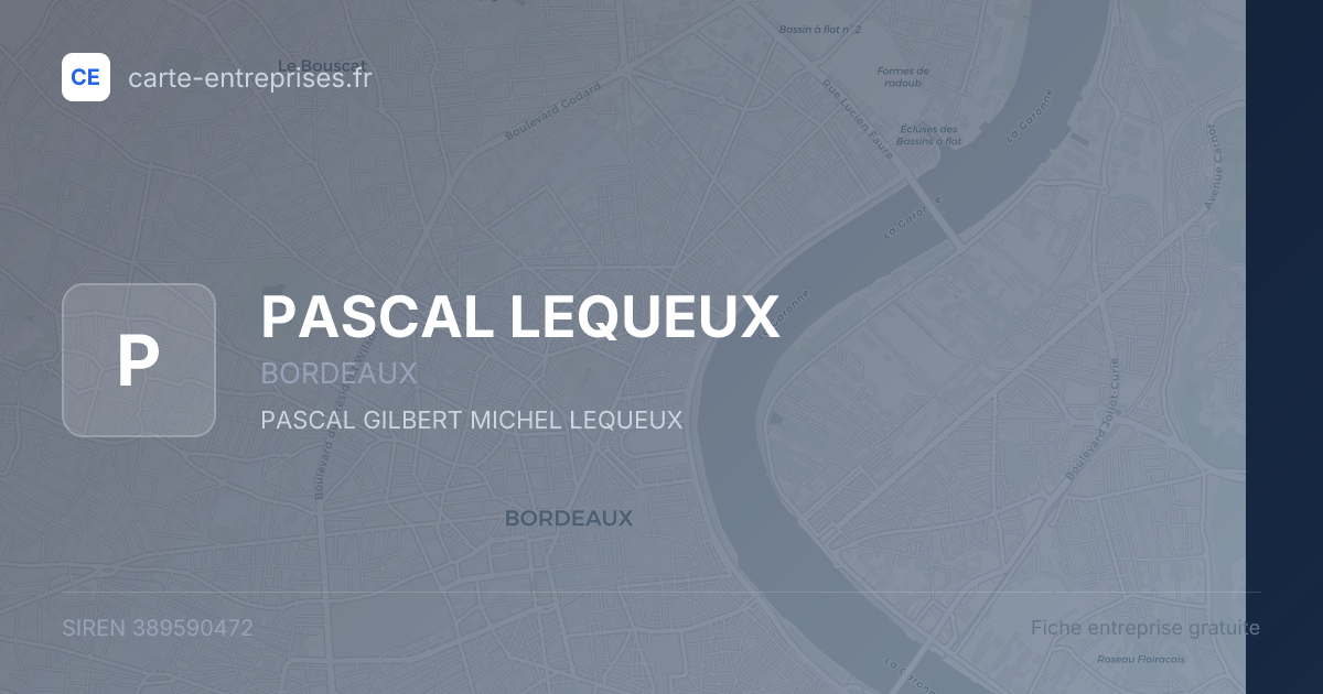 PASCAL LEQUEUX — 389590472 — fiche entreprise