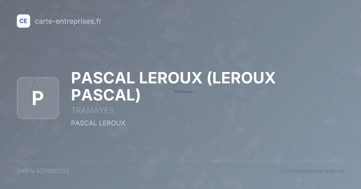 PASCAL LEROUX (LEROUX PASCAL) — 437680093 — fiche entreprise