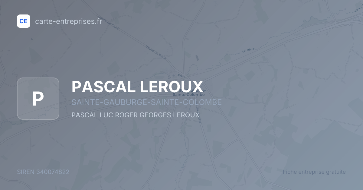 PASCAL LEROUX — 340074822 — fiche entreprise