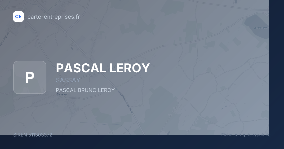 PASCAL LEROY — 511303372 — fiche entreprise