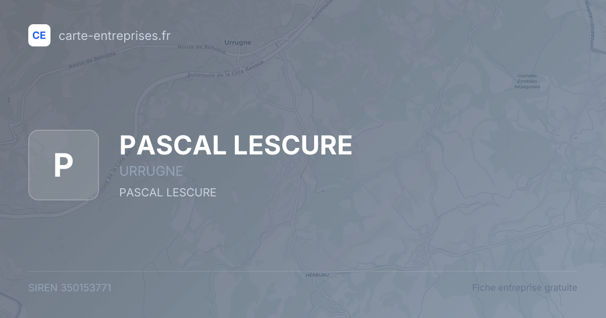PASCAL LESCURE — 350153771 — fiche entreprise