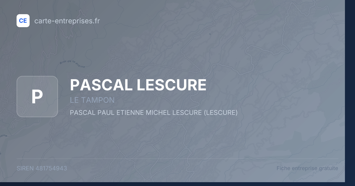 PASCAL LESCURE — 481754943 — fiche entreprise