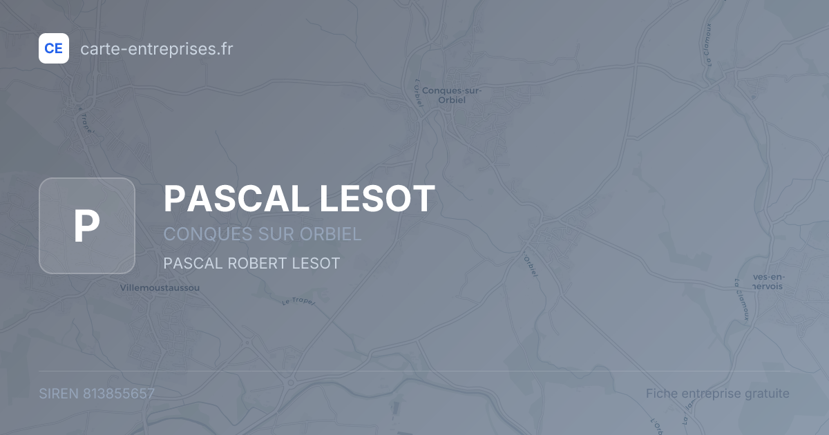 PASCAL LESOT — 813855657 — fiche entreprise