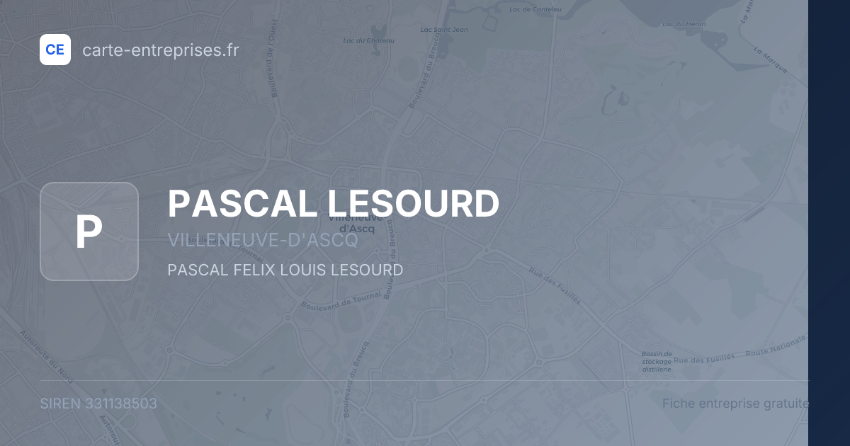 PASCAL LESOURD — 331138503 — fiche entreprise
