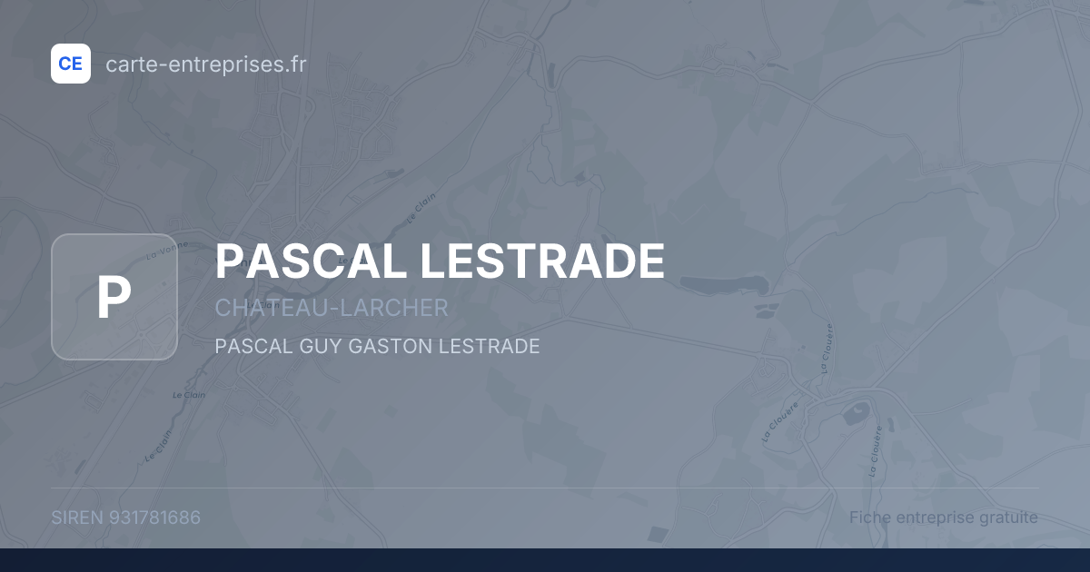 PASCAL LESTRADE — 931781686 — fiche entreprise