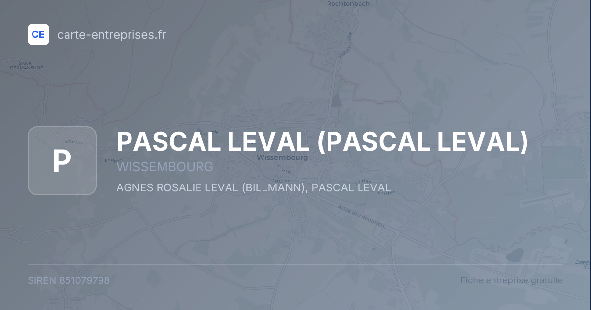 PASCAL LEVAL (PASCAL LEVAL) — 851079798 — fiche entreprise