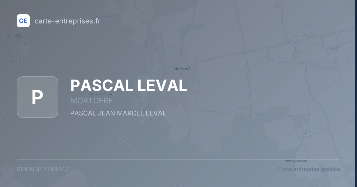 PASCAL LEVAL — 348744442 — fiche entreprise