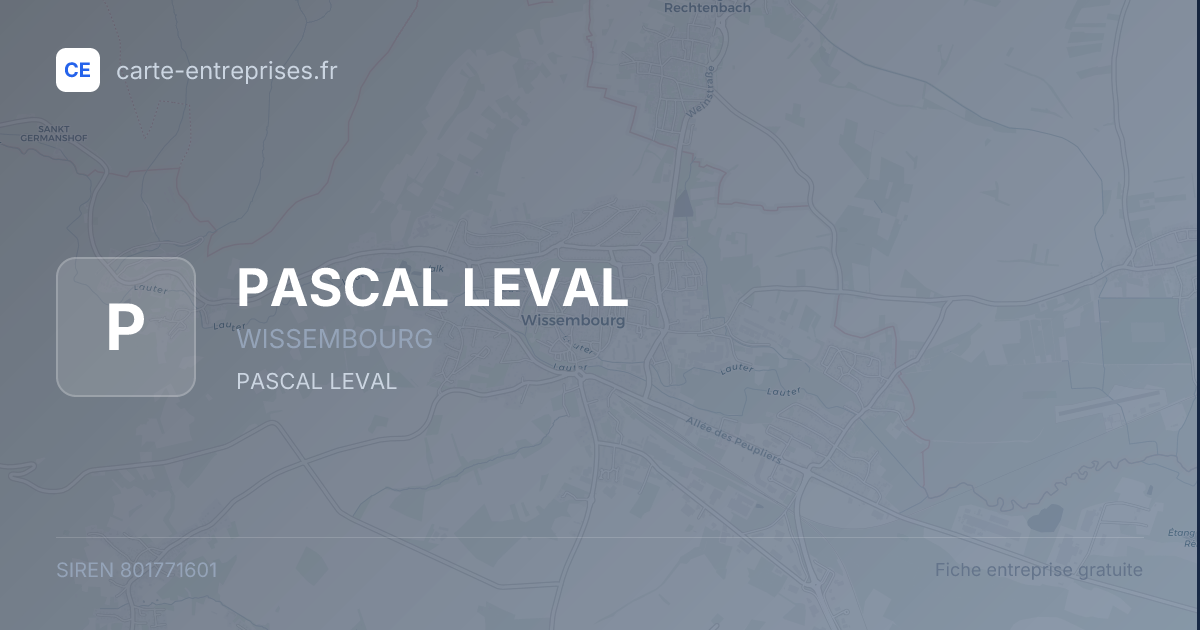 PASCAL LEVAL — 801771601 — fiche entreprise