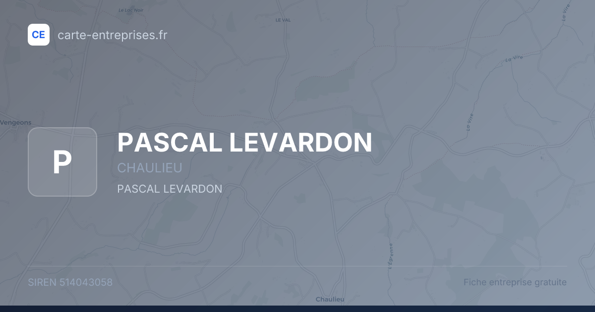 PASCAL LEVARDON — 514043058 — fiche entreprise