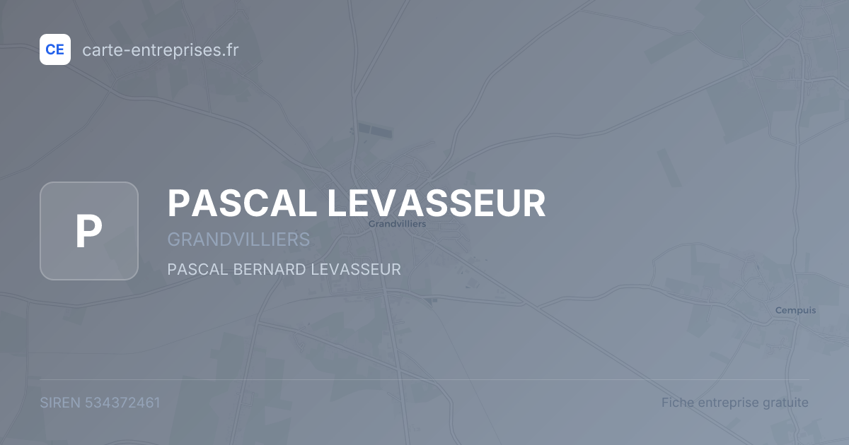 PASCAL LEVASSEUR — 534372461 — fiche entreprise