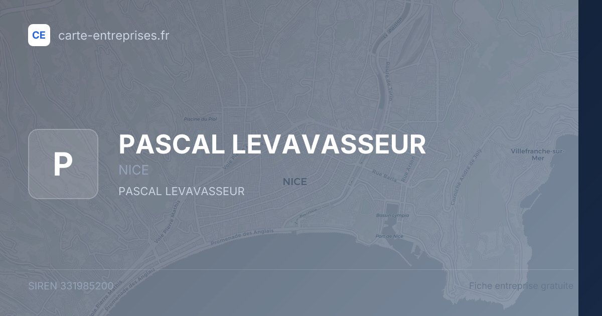 PASCAL LEVAVASSEUR — 331985200 — fiche entreprise