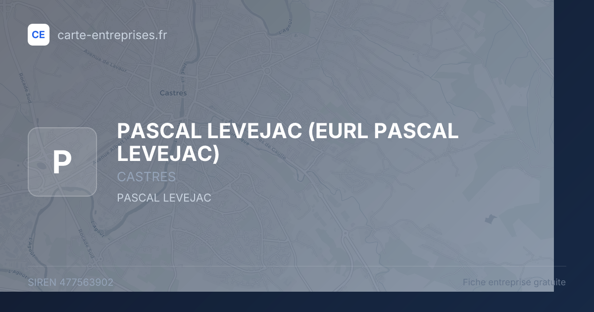 PASCAL LEVEJAC (EURL PASCAL LEVEJAC) — 477563902 — fiche entreprise