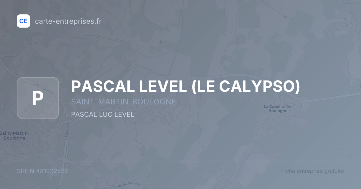 PASCAL LEVEL (LE CALYPSO) — 481032522 — fiche entreprise