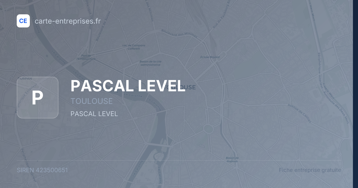 PASCAL LEVEL — 423500651 — fiche entreprise
