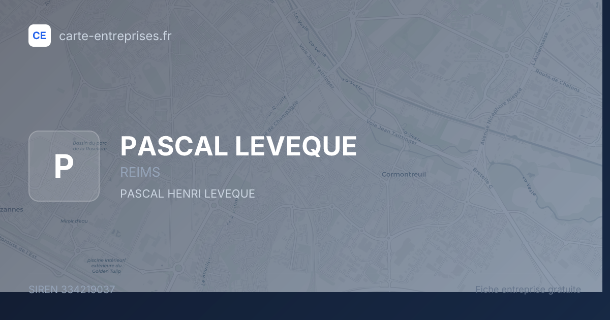 PASCAL LEVEQUE — 334219037 — fiche entreprise