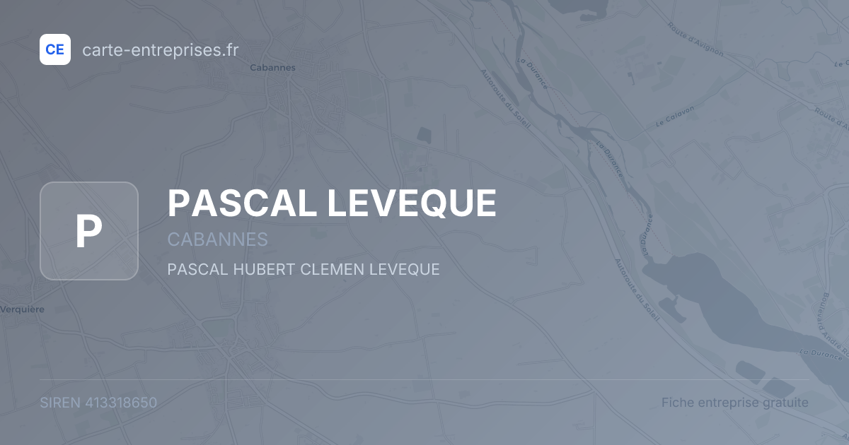 PASCAL LEVEQUE — 413318650 — fiche entreprise